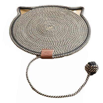 Natural Fiber Cat Scratcher with Toy Ball