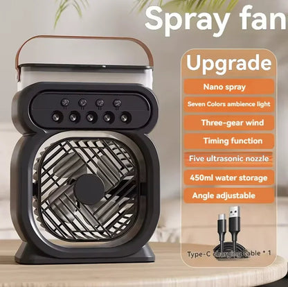 Compact AC Unit with LED Light and Humidifier Function