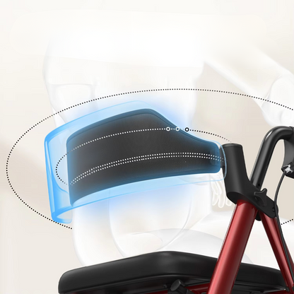 Compact Folding Walker with Seat and Large Wheels