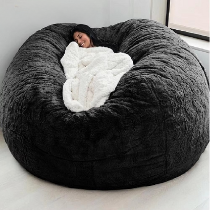 Large Plush Faux Fur Bean Bag Chair Cover