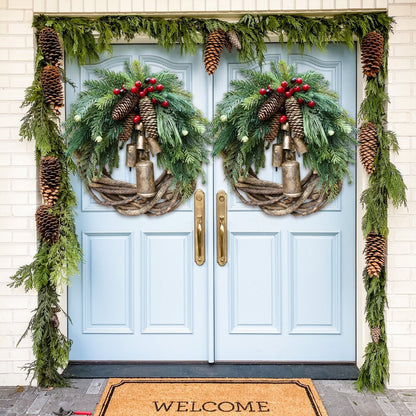 Rustic Holiday Wreath, Country Christmas Wreath, Winter Pine Wreath