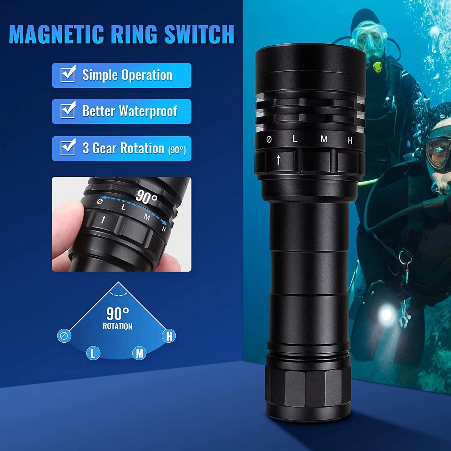Bright Waterproof Diving Light 3000lm LED Torch