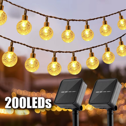 Outdoor Solar String Lights with 200 Warm White LED Bulbs