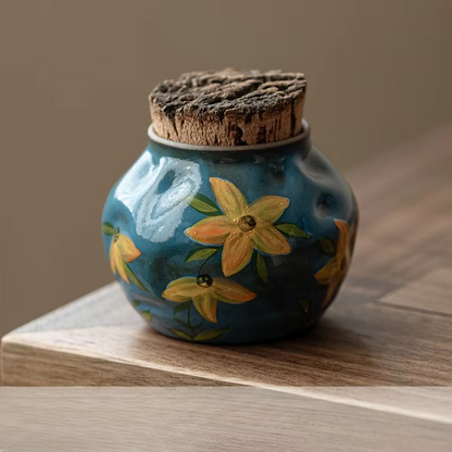 Decorative Floral Ceramic Tea Storage Box