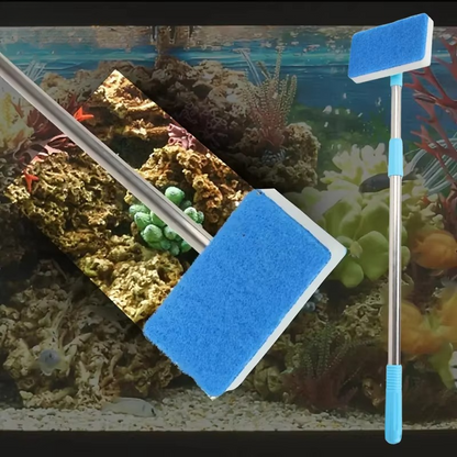 Flexible Fish Tank Cleaner with Adjustable Scrubber Head