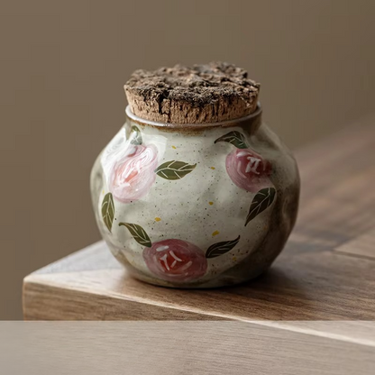 Decorative Floral Ceramic Tea Storage Box