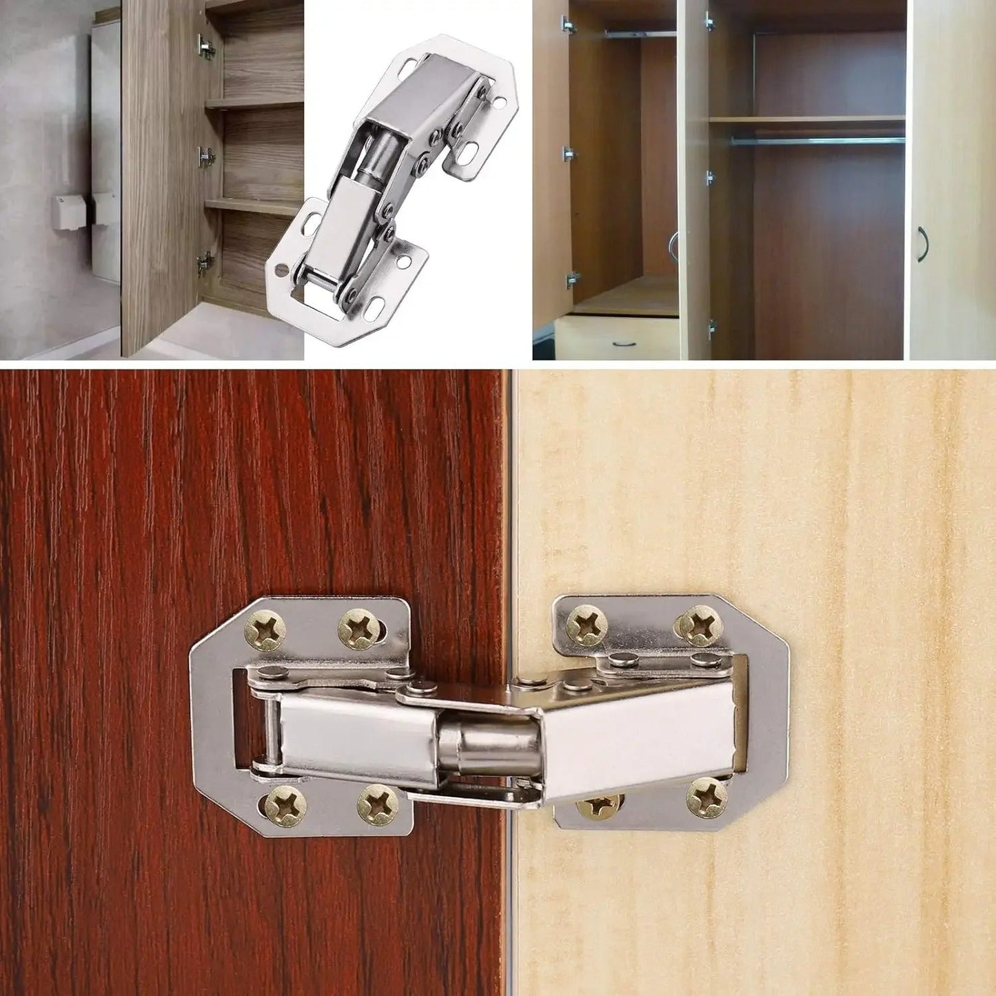 Pack of 10 Strong Cabinet Door Hinges