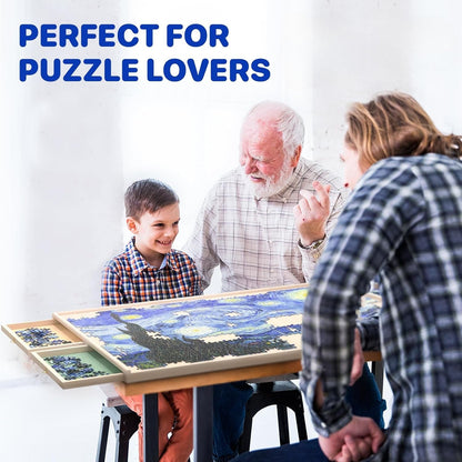 Large Wooden Puzzle Table with Storage and Lid