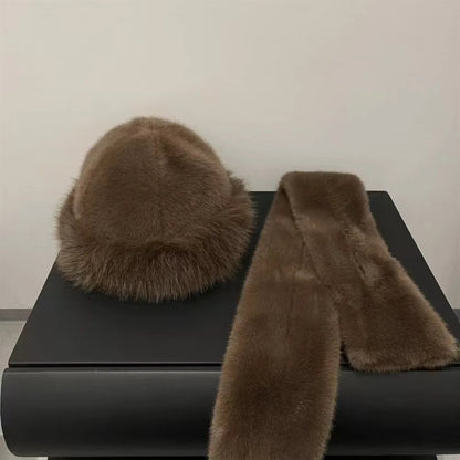 Soft Warm Beanie and Scarf Set for Ladies