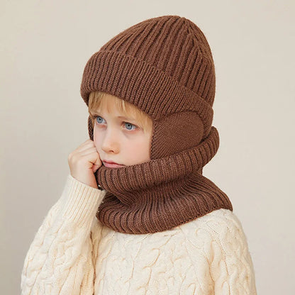 Warm Kids Beanie and Scarf Set with Soft Lining