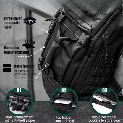 Extra Large 45L Water Resistant Hiking Backpack
