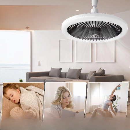 Stylish Ceiling Fan with LED Light - Hehif