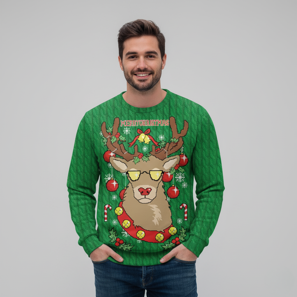 Fun Winter Christmas Long Sleeve Men's Sweatshirt