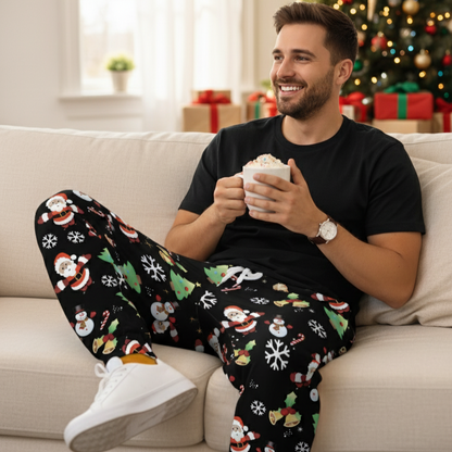 Festive Holiday Red Plaid Christmas Trousers for Men
