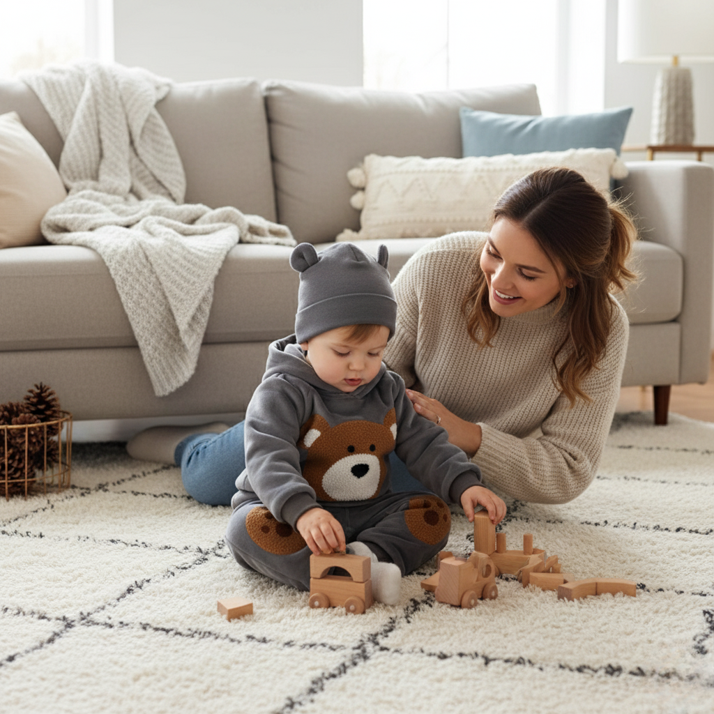 Soft Baby Winter Clothes Set, Warm Hoodie and Leggings