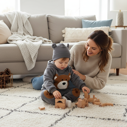 Soft Baby Winter Clothes Set, Warm Hoodie and Leggings