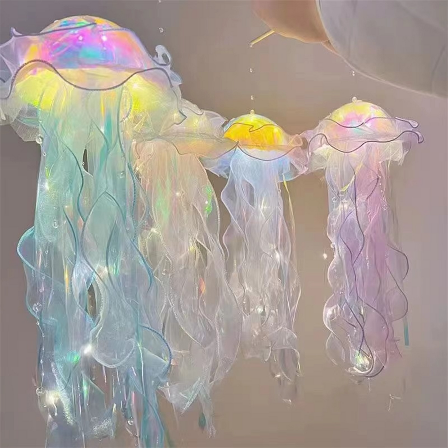 Colorful Sea Jellyfish Hanging Light Fixture