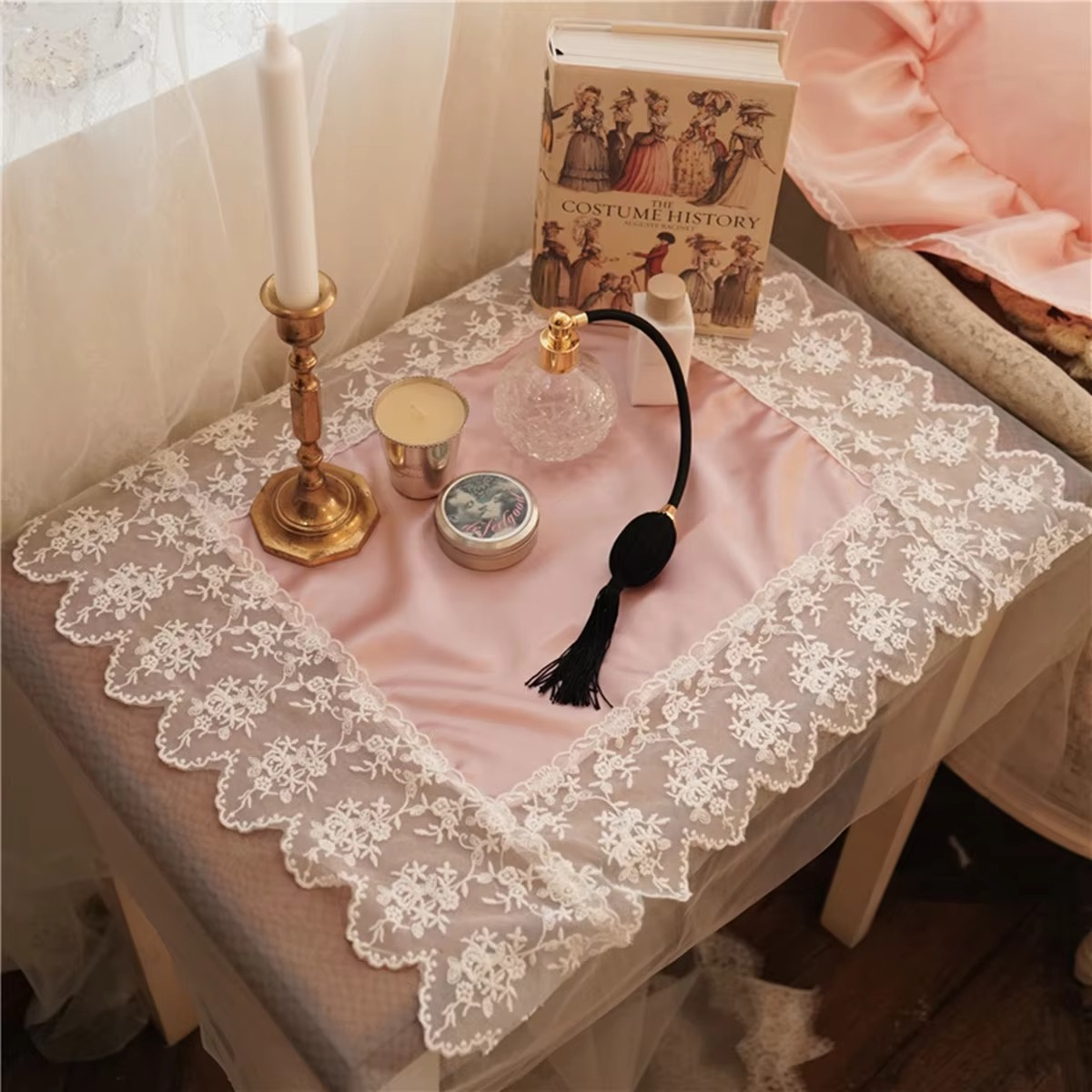 Delicate Floral Table Coaster and Placemat Set
