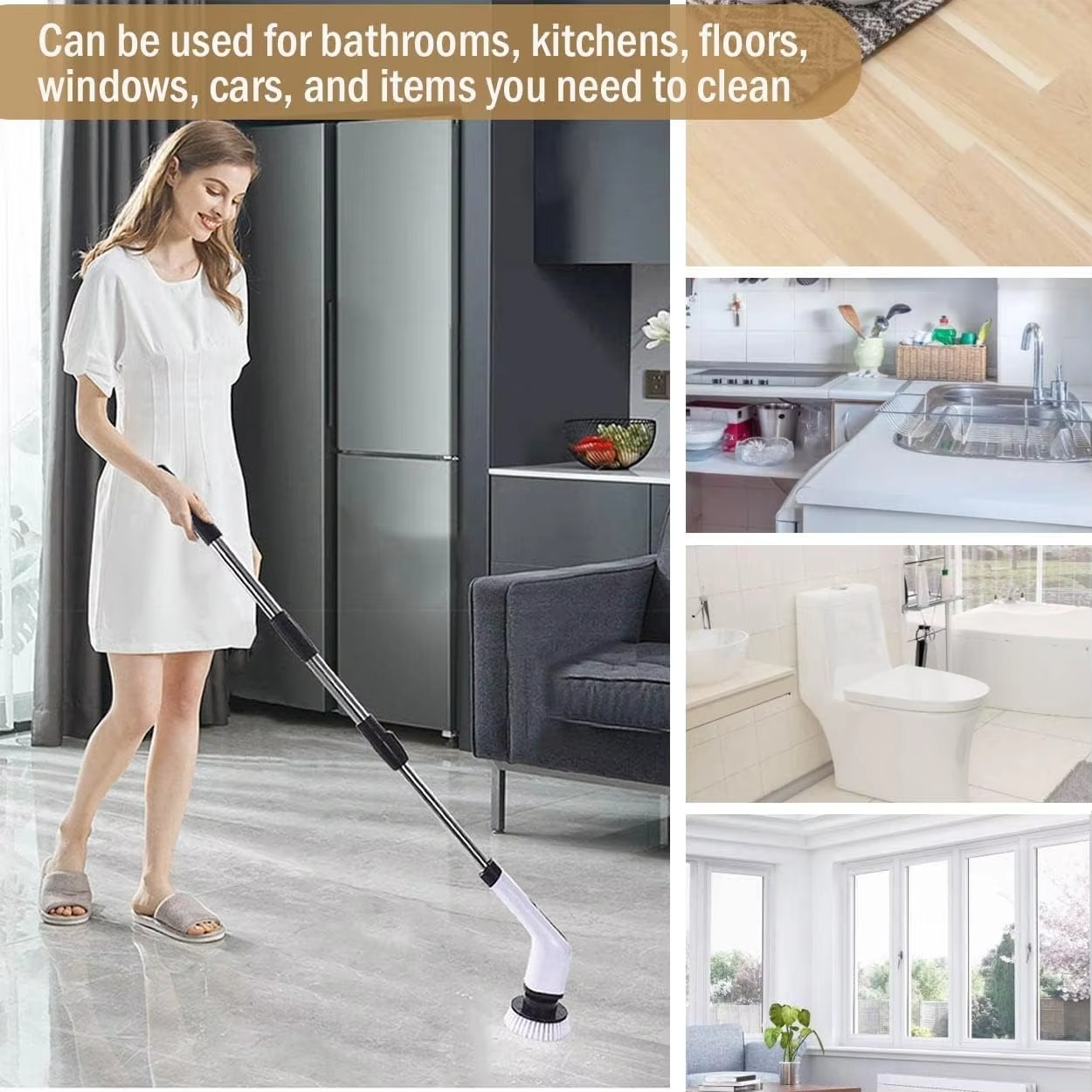 Powerful Rechargeable Cleaning Brush for Home and Floors