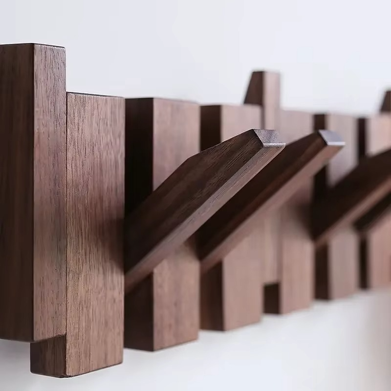 Sturdy Wooden Entryway Coat Hook Wall Mount