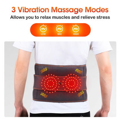 Therapeutic Heat Massage Belt with Red Light and Vibration