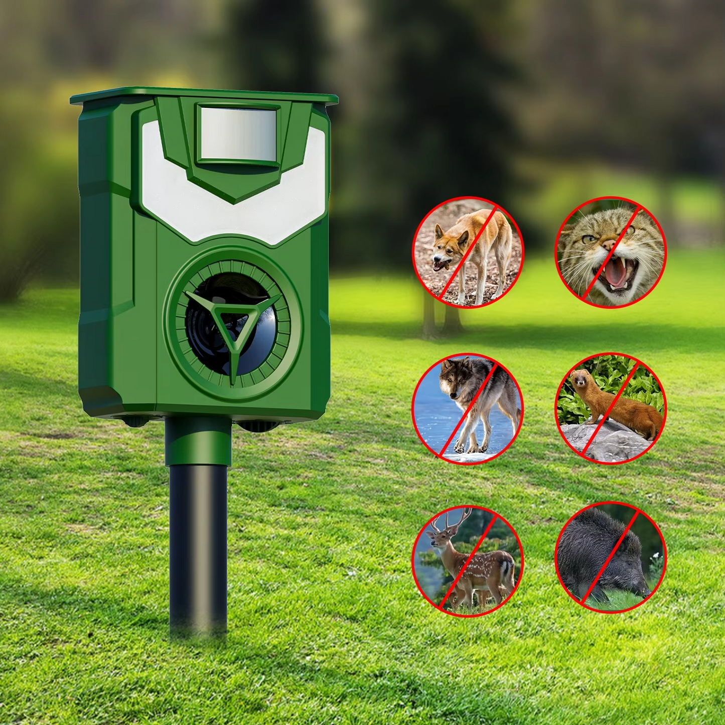 Motion Activated Solar Animal Repellent Device