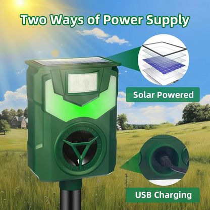 Motion Activated Solar Animal Repellent Device