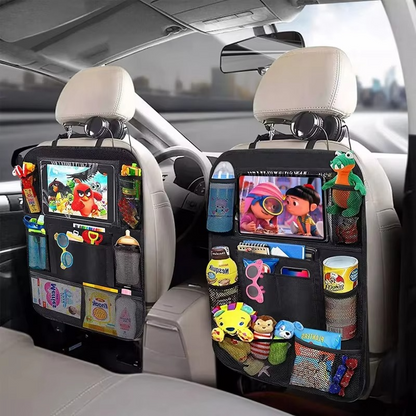 Car Back Seat Storage with Tablet Mount and Multiple Pockets