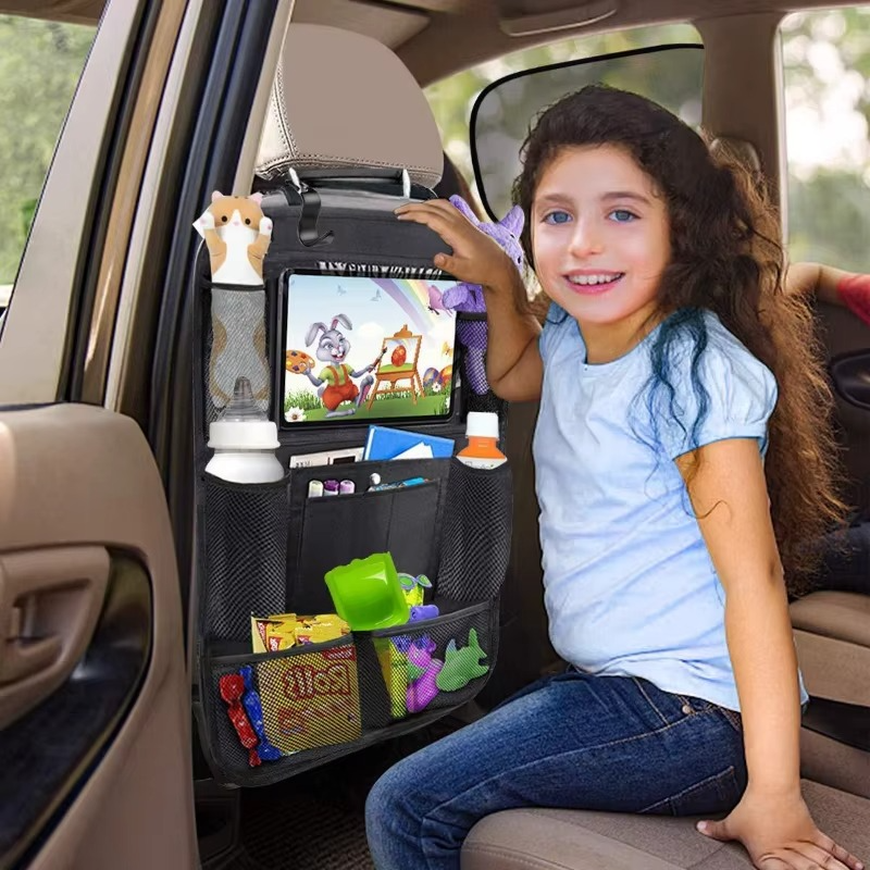 Car Back Seat Storage with Tablet Mount and Multiple Pockets