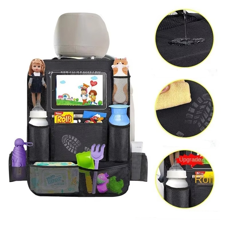 Car Back Seat Storage with Tablet Mount and Multiple Pockets