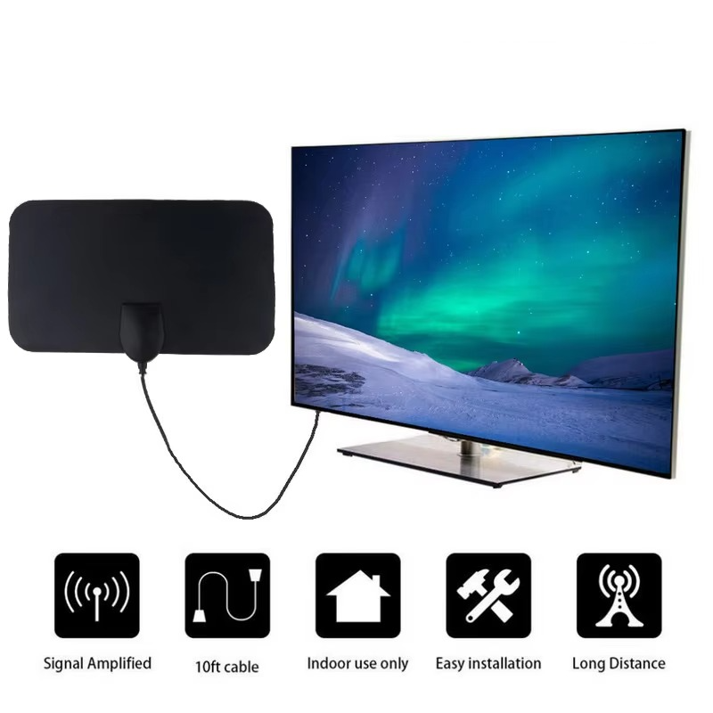 HD TV Antenna and Signal Booster for Indoor Outdoor Use