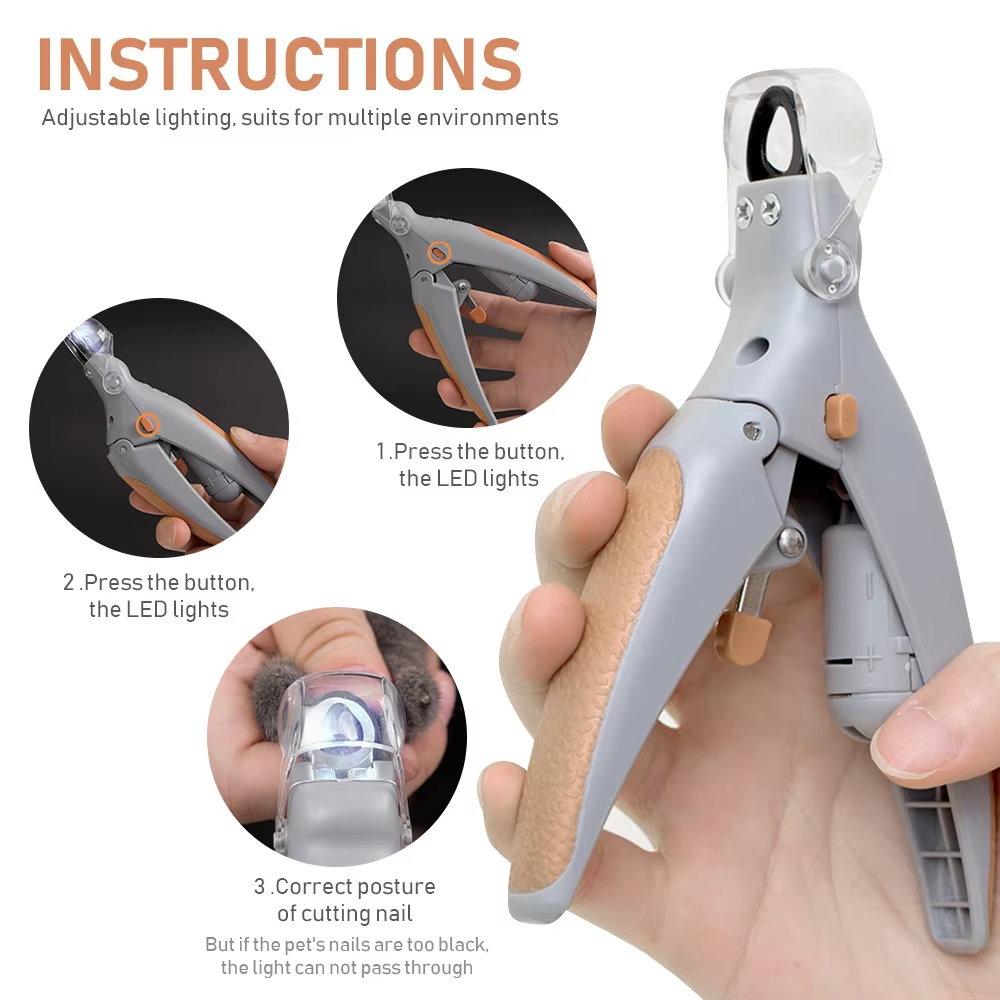 Easy Pet Nail Trimmer with LED Light and Magnifier
