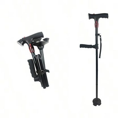 Portable LED Cane with Alarm, Adjustable Walking Stick