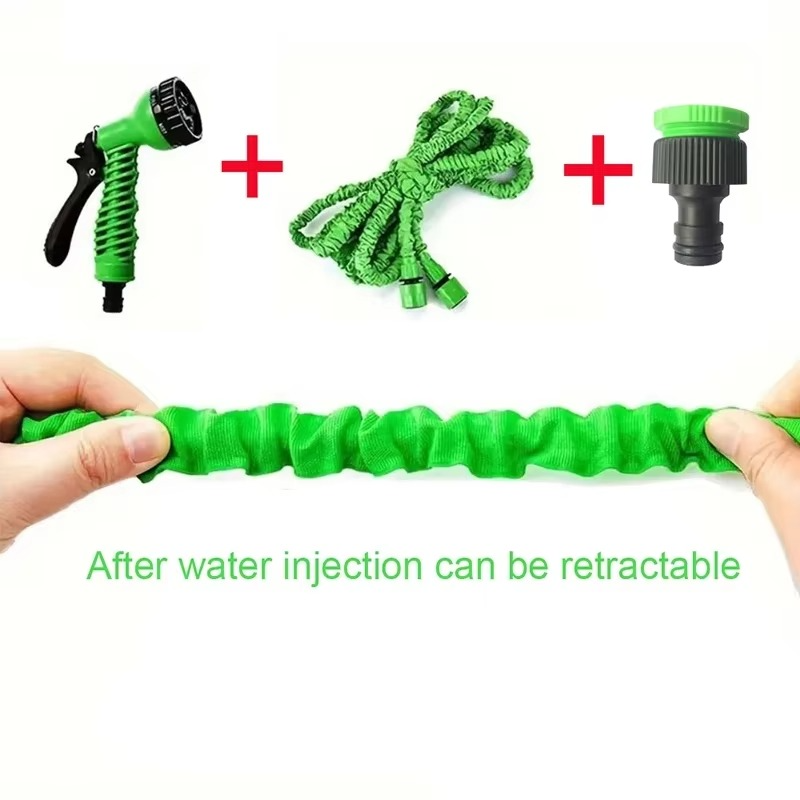 Flexible Long Water Hose with 7 Spray Nozzles and Spray Gun