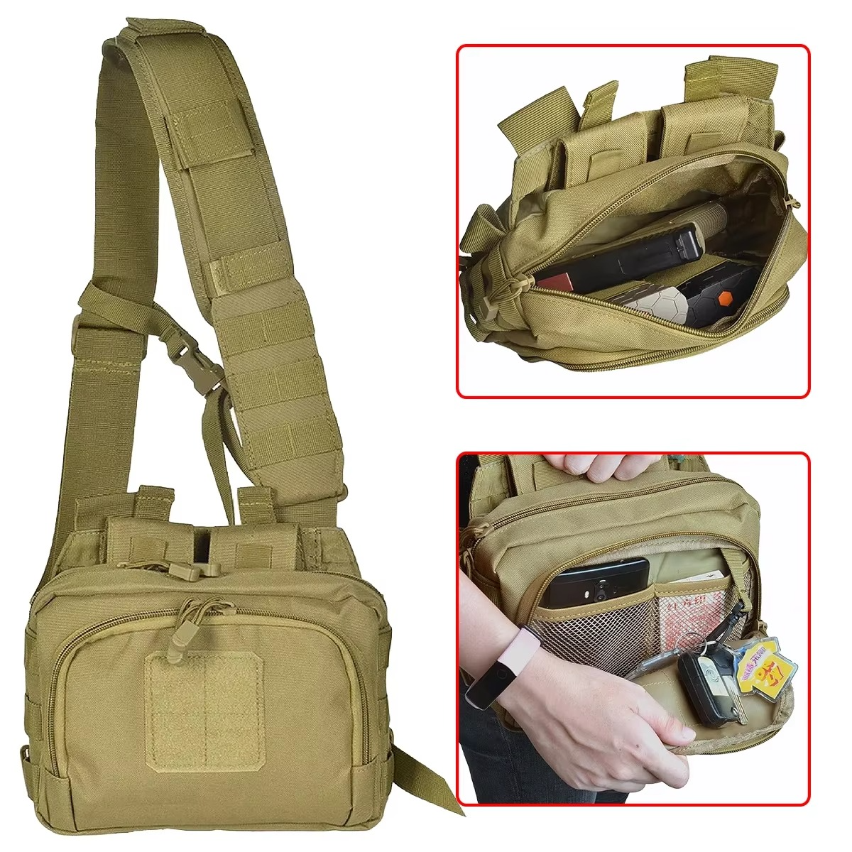 Practical Shooting Bag with Double Mag Pouch and Sling Strap