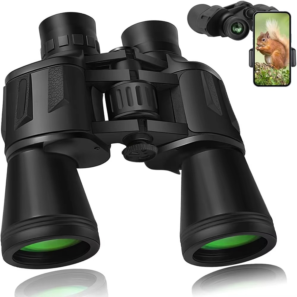 High Quality 20x50 Waterproof Binoculars with Phone Adapter - Hehif