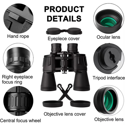 High Quality 20x50 Waterproof Binoculars with Phone Adapter