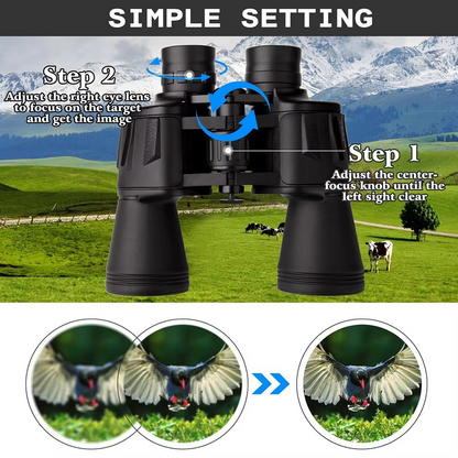High Quality 20x50 Waterproof Binoculars with Phone Adapter
