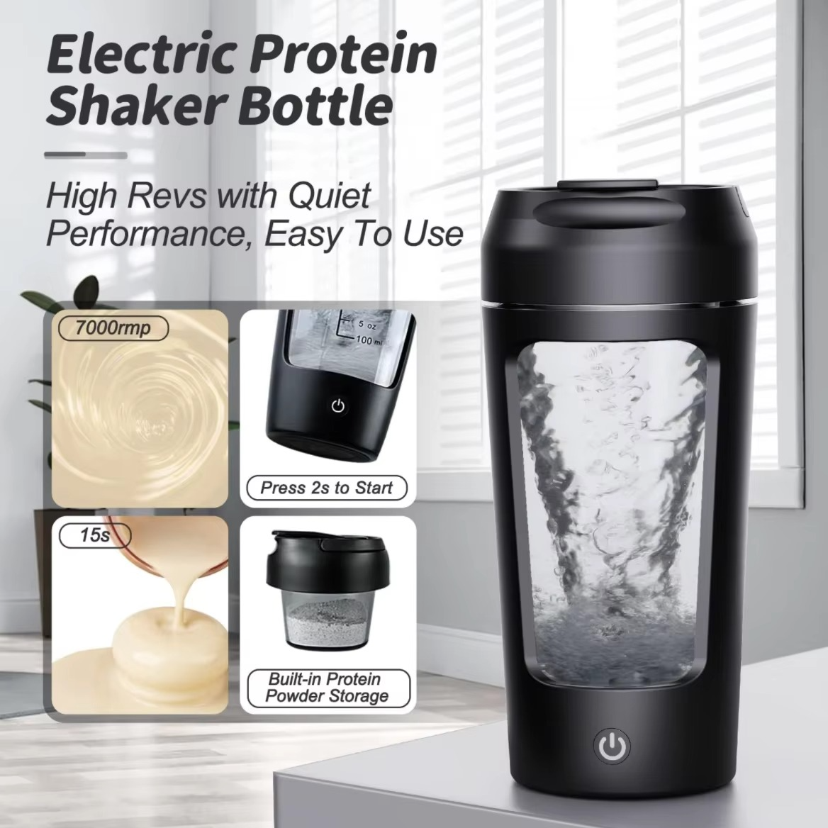 Insulated Portable Blender Bottle 22oz Rechargeable Mixer Cup