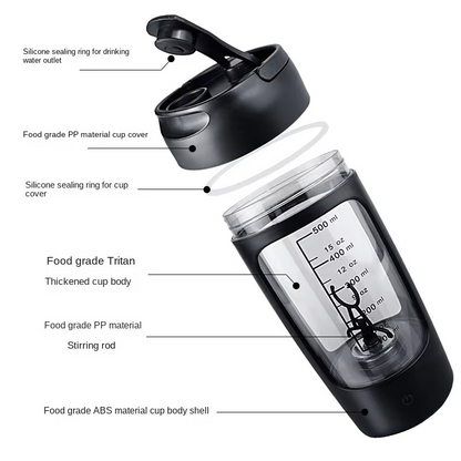 Insulated Portable Blender Bottle 22oz Rechargeable Mixer Cup