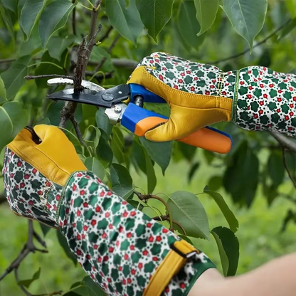 Durable Leather Gardening Gloves for Pruning and Yard Care - Hehif