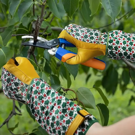 Durable Leather Gardening Gloves for Pruning and Yard Care - Hehif