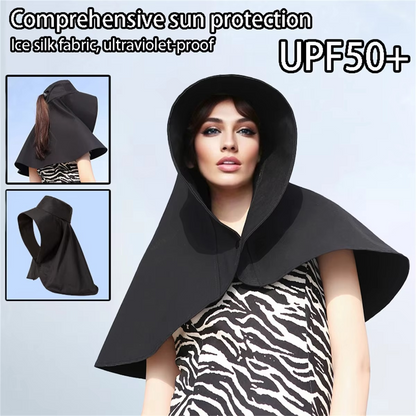 Women's Wide Brim Sun Protection Hat with Face Shield