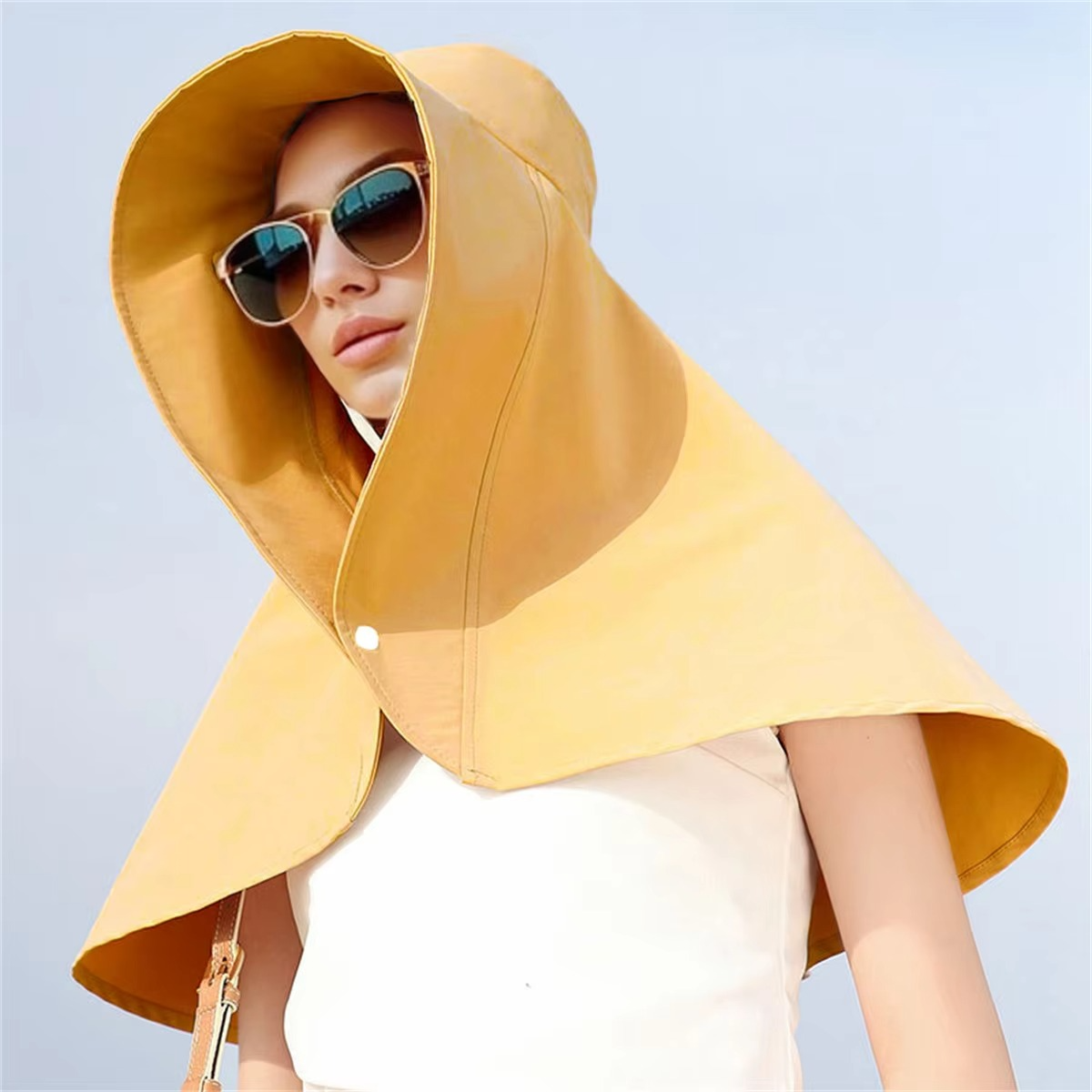 Women's Wide Brim Sun Protection Hat with Face Shield