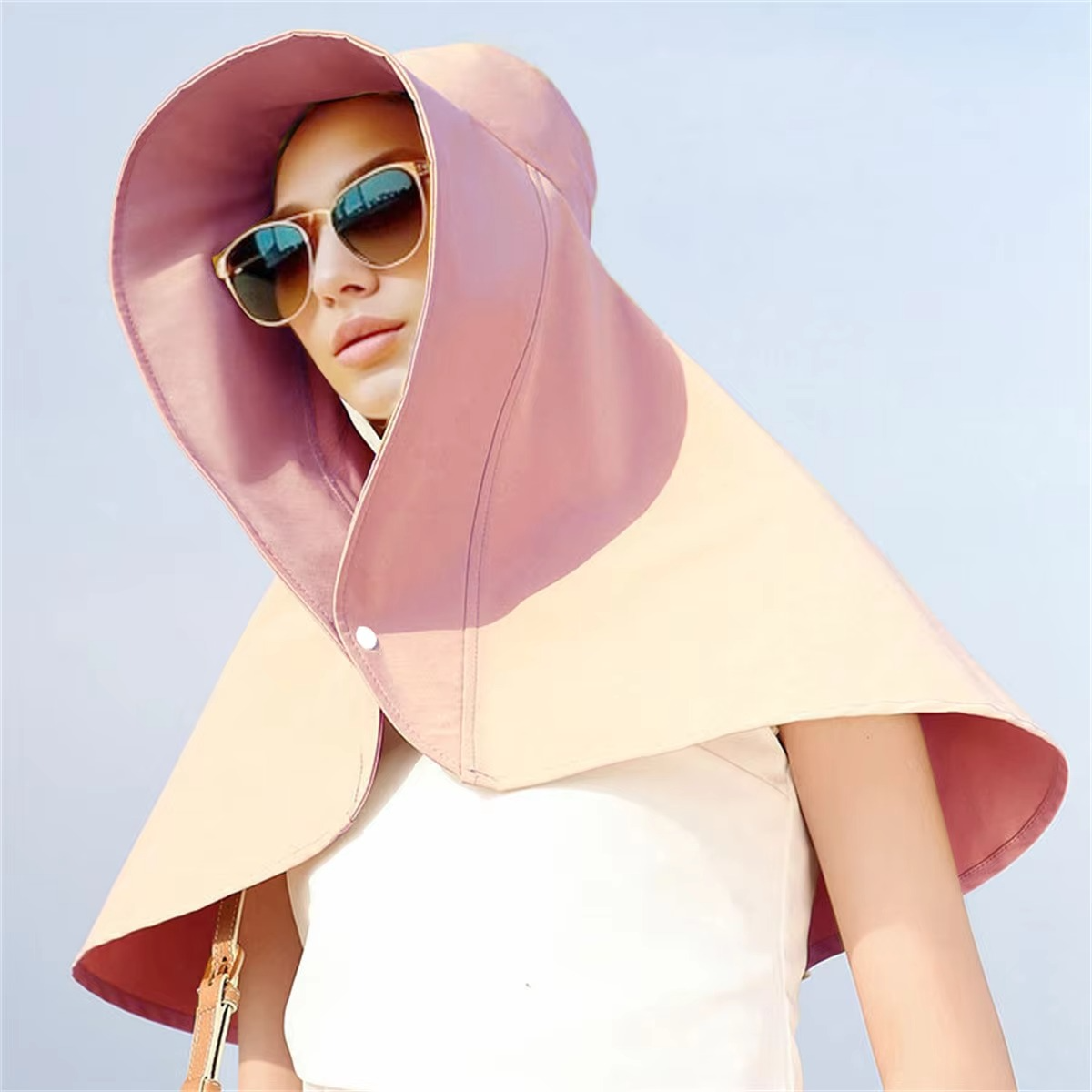 Women's Wide Brim Sun Protection Hat with Face Shield