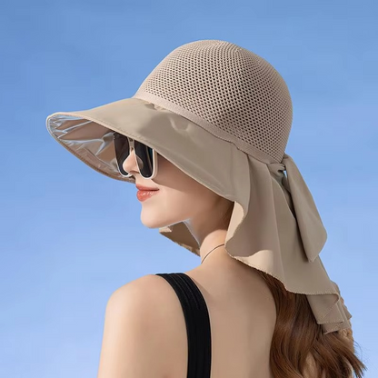 Women's Breathable Sun Hat with Removable Scarf