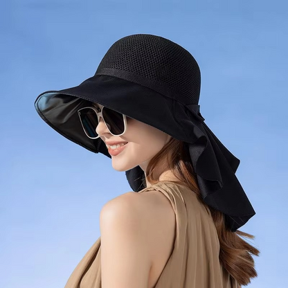 Women's Breathable Sun Hat with Removable Scarf