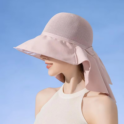 Women's Breathable Sun Hat with Removable Scarf