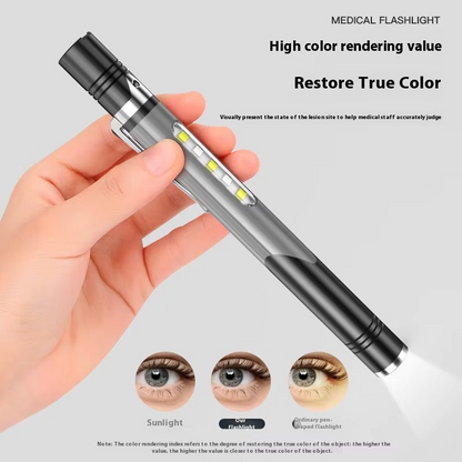 Compact LED Pocket Torch with Bright Yellow Beam and USB Charging