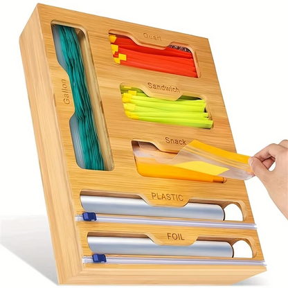 Eco Friendly Kitchen Wrap and Bag Storage With Cutter - Hehif